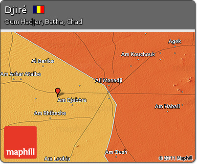 Political 3D Map of Djiré