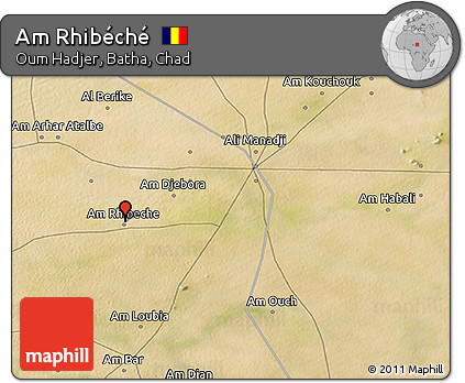 Satellite 3D Map of Am Rhibéché