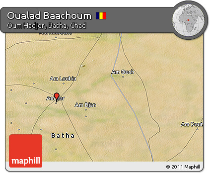 Satellite 3D Map of Oualad Baachoum