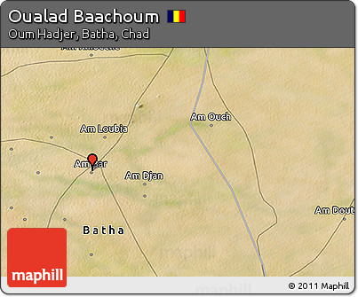 Satellite 3D Map of Oualad Baachoum