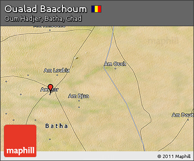 Satellite 3D Map of Oualad Baachoum