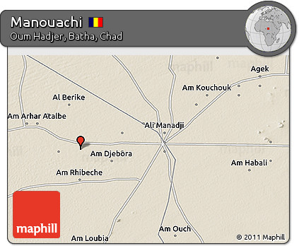 Shaded Relief 3D Map of Manouachi