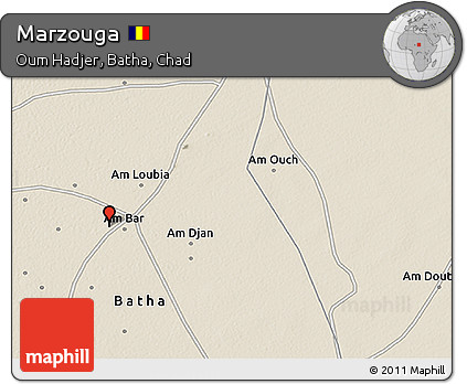Shaded Relief 3D Map of Marzouga