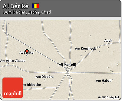 Shaded Relief 3D Map of Al Bériké