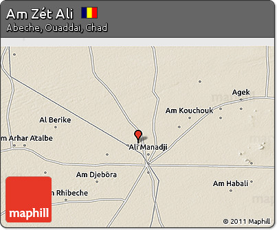 Shaded Relief 3D Map of Am Zét Ali