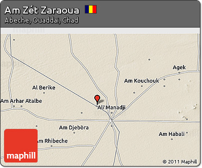 Shaded Relief 3D Map of Am Zét Zaraoua