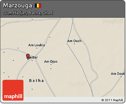 Shaded Relief 3D Map of Marzouga