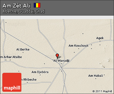 Shaded Relief 3D Map of Am Zét Ali