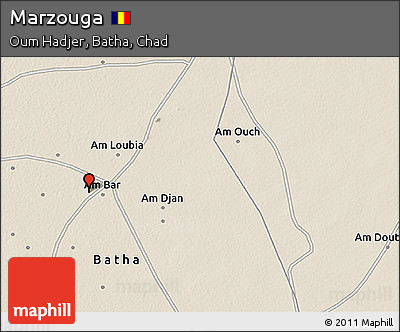 Shaded Relief 3D Map of Marzouga