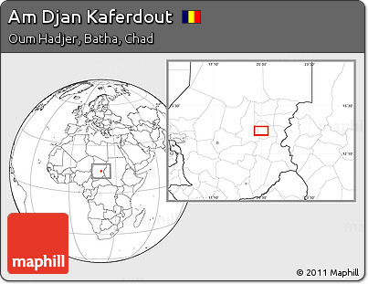 Blank Location Map of Am Djan Kaferdout
