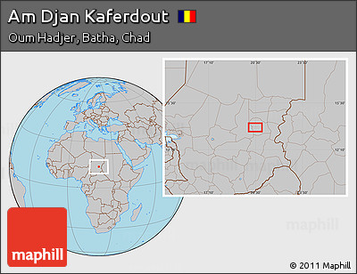 Gray Location Map of Am Djan Kaferdout