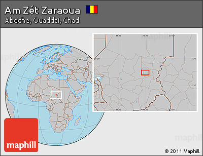 Gray Location Map of Am Zét Zaraoua