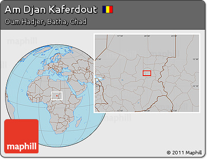 Gray Location Map of Am Djan Kaferdout