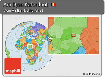 Political Location Map of Am Djan Kaferdout