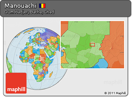 Political Location Map of Manouachi