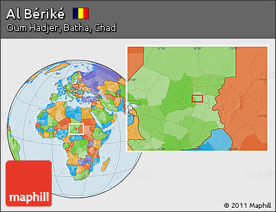 Political Location Map of Al Bériké