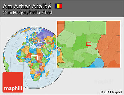 Political Location Map of Am Arhar Atalbé