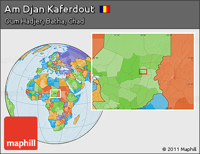 Political Location Map of Am Djan Kaferdout