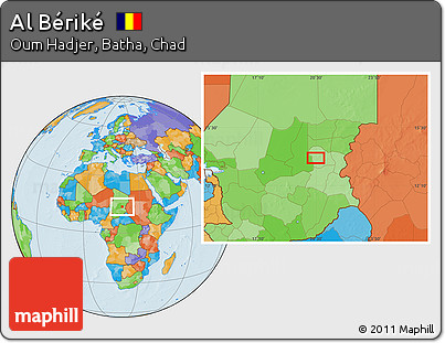 Political Location Map of Al Bériké