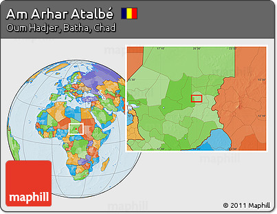 Political Location Map of Am Arhar Atalbé