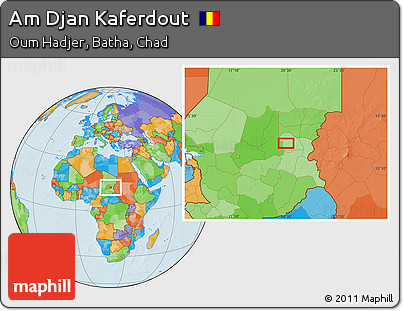 Political Location Map of Am Djan Kaferdout