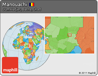 Political Location Map of Manouachi