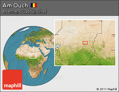 Satellite Location Map of Am Ouch