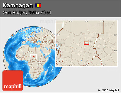 Shaded Relief Location Map of Kamnagan