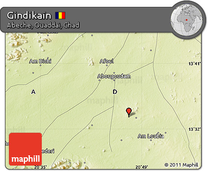 Physical Map of Gindikaïn