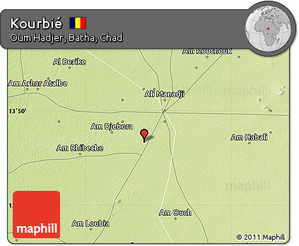 Physical Map of Kourbié