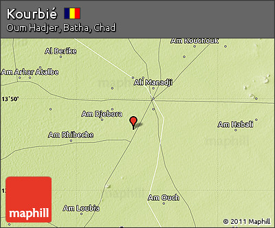 Physical Map of Kourbié