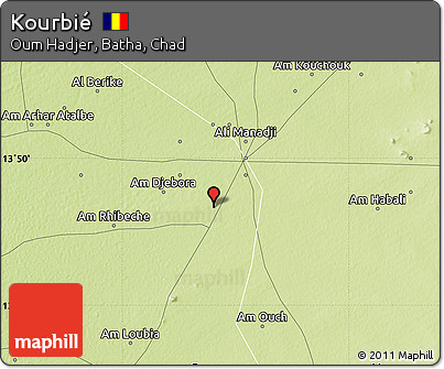 Physical Map of Kourbié