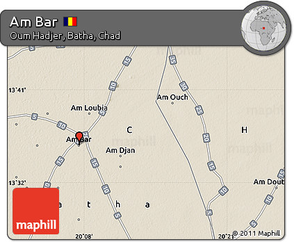 Shaded Relief Map of Am Bar
