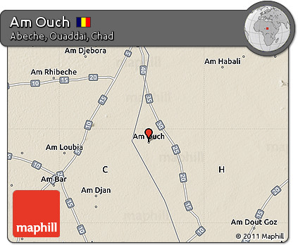 Shaded Relief Map of Am Ouch