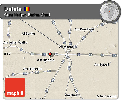 Shaded Relief Map of Dalala