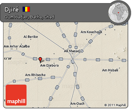 Shaded Relief Map of Djiré