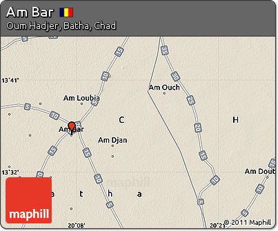 Shaded Relief Map of Am Bar