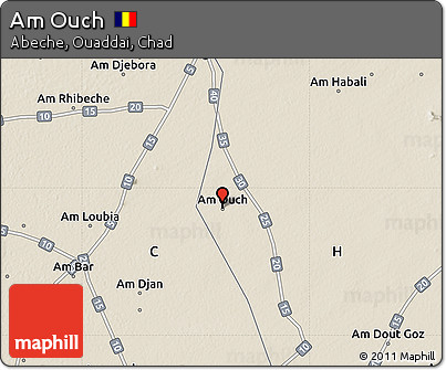 Shaded Relief Map of Am Ouch