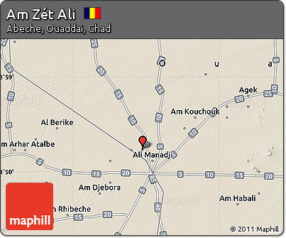Shaded Relief Map of Am Zét Ali