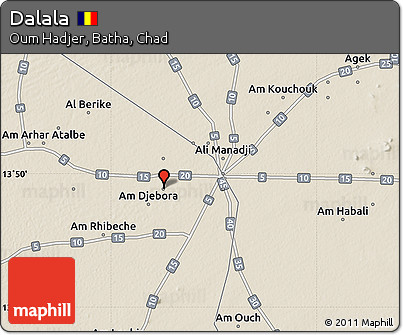 Shaded Relief Map of Dalala