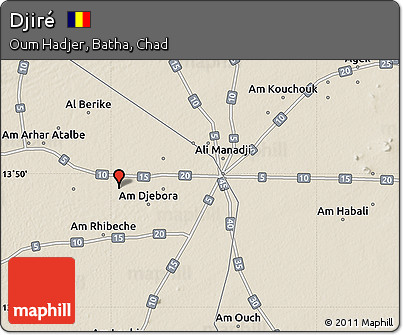 Shaded Relief Map of Djiré