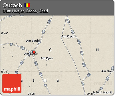 Shaded Relief Map of Outach