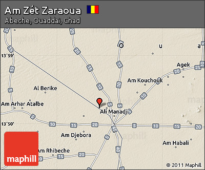 Shaded Relief Map of Am Zét Zaraoua