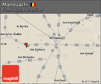 Shaded Relief Map of Manouachi