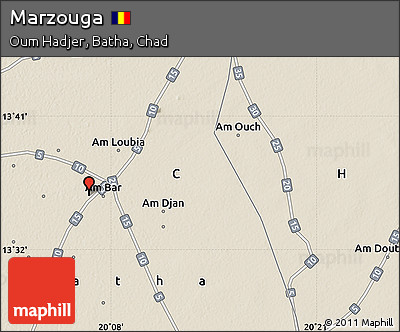 Shaded Relief Map of Marzouga