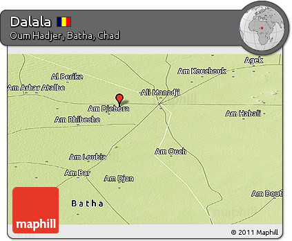 Physical Panoramic Map of Dalala