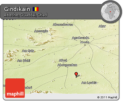 Physical Panoramic Map of Gindikaïn