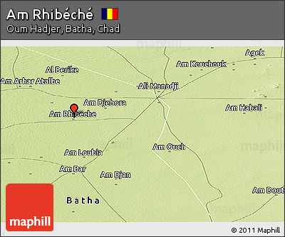Physical Panoramic Map of Am Rhibéché