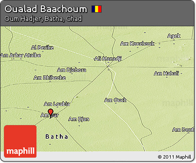 Physical Panoramic Map of Oualad Baachoum