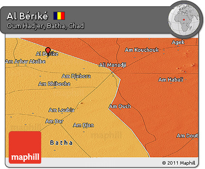 Political Panoramic Map of Al Bériké